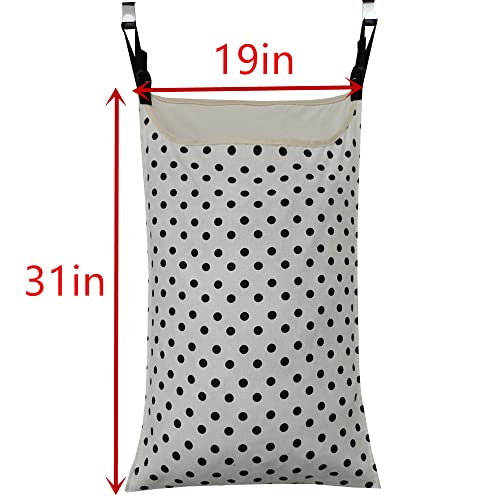 HDHYK Adjustable Space Saving Door Hanging Laundry Hamper Bag Dorm Laundry Bag,Wide Open Top Over The Door Laundry Hamper with Free Hanging Hooks