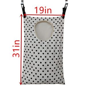 HDHYK Adjustable Door-Hanging Laundry Hamper with Stainless Steel Hooks