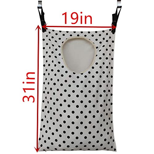 HDHYK Adjustable Door-Hanging Laundry Hamper with Stainless Steel Hooks