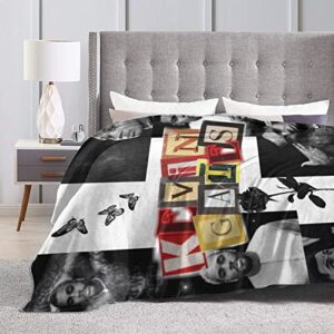 Blanket Flannel Fleece Micro Throw Blanket All Seasons Lightweight Air Conditioner Super Blanket for Living Room/Bedroom/Sofa/Camping 50"x40"