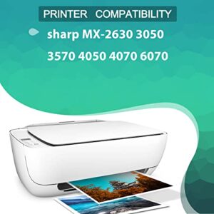 GREENBOX Compatible MX-60NT High Yield Toner Cartridge Replacement for Sharp MX-60NT MX-60NTBA MX-60NTCA MX-60NTMA MX-60NTYA for MX-2630 3050 3570 4050 4070 6070 Printer (4 Pack)