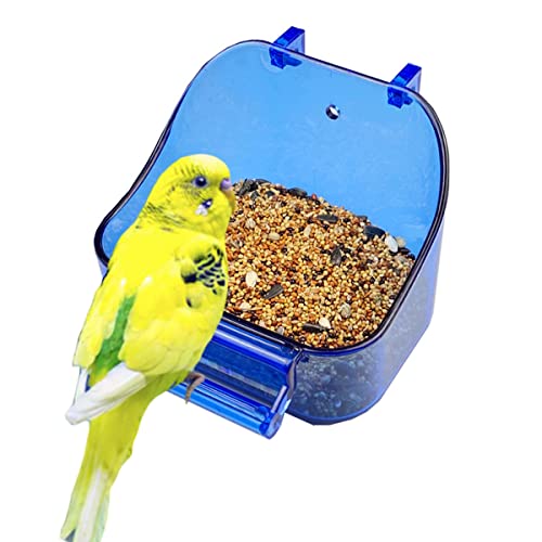 Large Capacity Bird Cage Feeder Parret Hanging Seed Feeder Box Bird Dishes Cage Bowl for Cage