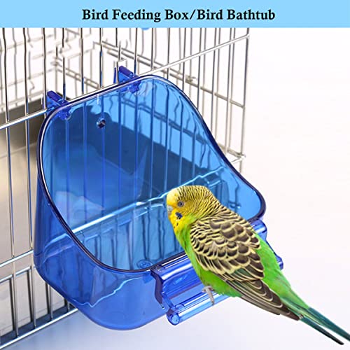 Large Capacity Bird Cage Feeder Parret Hanging Seed Feeder Box Bird Dishes Cage Bowl for Cage