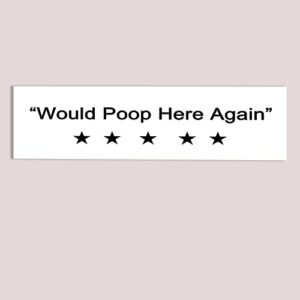 maida five stars would poop here again bathroom sign funny home decor poop sign for bathroom decor wall art toilet sign b7