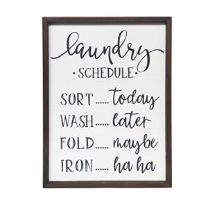 collective home - laundry sign, cleaning symbols, funny laundry schedule, vintage wood guide sign, wall decor for laundry room (schedule)