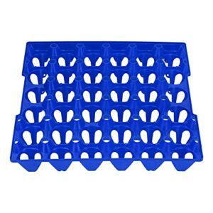 egg storage tray, 30 cell egg crates plastic reusable stackable 5pcs for hennery for farm(blue)