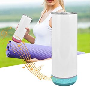 Bluetooth Speaker Cup, 20oz Bluetooth Music Cup Portable Detachable Stainless Steel Sublimation Music Insulated Bottle Insulated Mug Vacuum Water Bottle (Blue Bottom)(Blue background)
