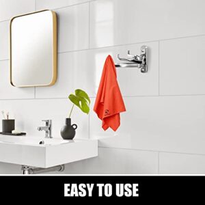 GL Creations Coat Hanger Wall Hooks | Towel Hooks Hanger for Bathroom | Stainless Steel Towel Hook | Folding Hooks for Wall ‎3.7 x 0.98 x 2.7