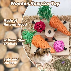 BNOSDM Hamster Wooden Foraging Toy for Hamster Enrichment Toys Interactive Toys for Bunnies Guinea Pig Puzzle Toy Bunny Treat Puzzle for Dwarf Hamsters Guinea Pigs Rats Rabbits Chinchillas