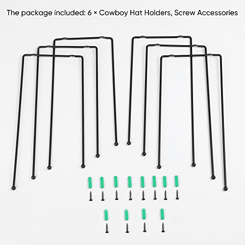 Taozun Cowboy Hat Rack Organizer - 6 Pieces DIY Hangers for Wall Display