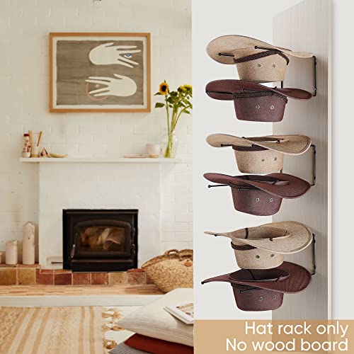 Taozun Cowboy Hat Rack Organizer - 6 Pieces DIY Hangers for Wall Display