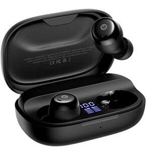 lavabeans in-ear earbuds, wireless headphones with charging case, black