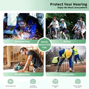 Ear Plugs Bluetooth Headphones for Work, Neckband Wireless Earbuds with 20 Hour Battery, Noise Reduction Isolating in-Ear Earplug Earphones with Mic and Controls, for Industrial Safety Construction