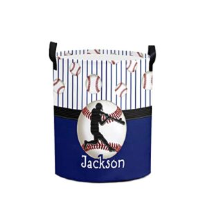 customlife ball sports baseball customized dirty clothes laundry basket with knitting handle dirty clother bag 19.69 inch (h) x 14.17 inch (w) multi 1 14.17 x 19.69 inches
