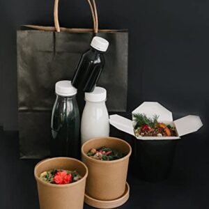 Kraft Paper Bags 100Pcs 8x4.75x10 Inches Medium Paper Handle Gift Bags,Party Favor Bags Shopping Reatial Bags Christmas Kraft Bags Black Paper Bags Bulk 100% Recyclable Paper