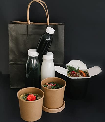 Kraft Paper Bags 100Pcs 8x4.75x10 Inches Medium Paper Handle Gift Bags,Party Favor Bags Shopping Reatial Bags Christmas Kraft Bags Black Paper Bags Bulk 100% Recyclable Paper