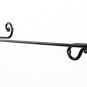 HB Bath Towel Bar 20 inch, Wrought Iron Decorative Bathroom Towel Cloth Hanger Heavy Duty Wall Mounted Handmade Towel Rod (Black)