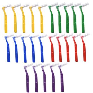 25 pcs interdental angle brushes,reusable dental cleaners,oral dental hygiene brush,dental toothpick floss for braces,tooth cleaning tool (multi-colored)