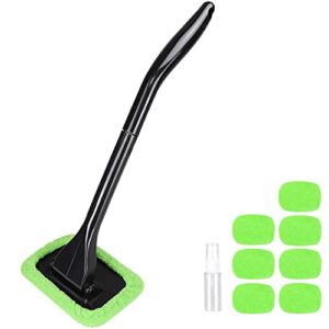 product image xindell new windshield cleaner, car inside window cleaning tool microfiber wand with replaced microfiber cleaning clothes(7 pack)