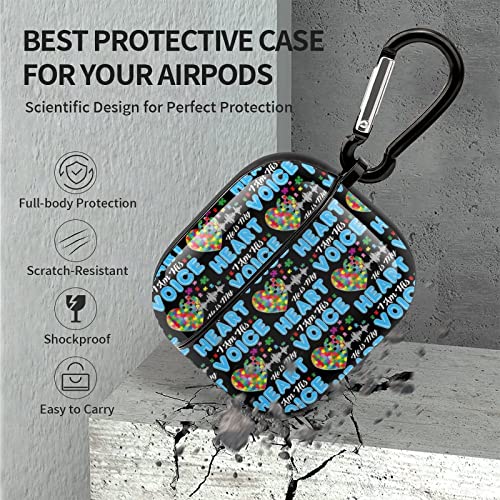 Autism Awareness Puzzle I Am His Voice AirPods 3 Case Cover Gifts with Keychain, Shock Absorption Soft Cover AirPods 3 Earphone Protective Case for Men Women