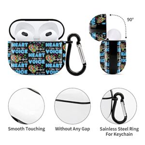 Autism Awareness Puzzle I Am His Voice AirPods 3 Case Cover Gifts with Keychain, Shock Absorption Soft Cover AirPods 3 Earphone Protective Case for Men Women