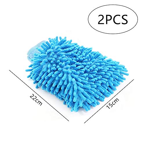 NA 2Pcs Car wash Mitt Microfiber Wash Gloves Car Cleaning Microfiber Mitt Cleaning Microfibre Cloths for Car Cleaning & Household Cleaning