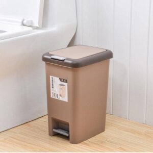 Pellorr Trash Can Waste Garbage Container Bin, Trash Bin for Office, Home,Bathroom,Kichen(Brown)