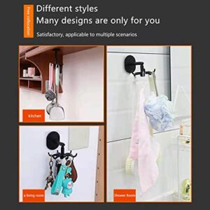 RIQINGY Wall Mounted 360° Rotating Hook with 6 Hooks for Kitchen Bath Wardrobe 1PC Adhesive Hooks Space Saving No Drilling