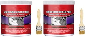 100ml water-based metal rust remover,multi-functional car metallic paint anti-rust chassis universal rust converter gel car rust remover for car suv truck car chassis derusting, brush included (2 pcs)