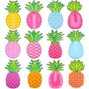 60 pcs pineapple cutouts colorful pineapple classroom accents bulletin board cutouts luau tropical decorations double sided for wall school class summer beach hawaii party