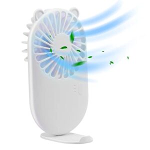 handheld mini usb fan, portable usb pocket fan rechargeable with holder, 3 speeds adjustable design suitable for kids girls women men indoor outdoor travelling