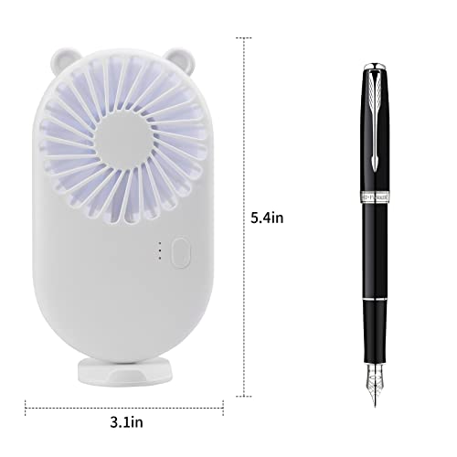 Handheld Mini USB Fan, Portable USB Pocket Fan Rechargeable with Holder, 3 Speeds Adjustable Design suitable for Kids Girls Women Men Indoor Outdoor Travelling