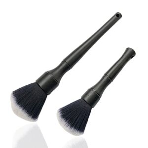 ali2 detailing brush set,soft comfortable grip for car interior and exterior detailing cleaning,black