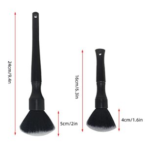 ALI2 Detailing Brush Set,Soft Comfortable Grip for Car Interior and Exterior Detailing Cleaning,Black