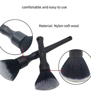 ALI2 Detailing Brush Set,Soft Comfortable Grip for Car Interior and Exterior Detailing Cleaning,Black