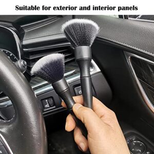 ALI2 Detailing Brush Set,Soft Comfortable Grip for Car Interior and Exterior Detailing Cleaning,Black