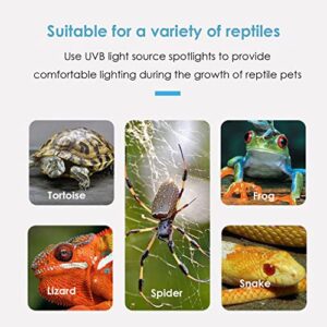 Reptile Heat Lamp, Basking Spot Lamp, UVA UVB Reptile Light Fixture with 360° Rotatable Clips and Dimmable Switch for Aquarium Turtle Lizard Snake Chameleons Amphibians (1 Fixture+3 Bulbs, 25/50/75W)