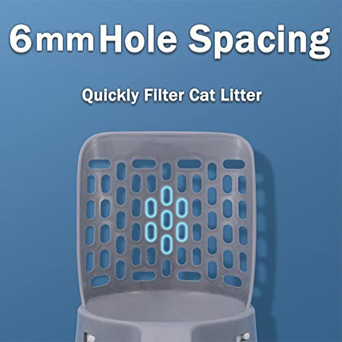 Cat Litter Scoop with Bag Holder, Integrated Detachable Deep Cat Litter Shovel with Poop Sifting and 120 Litter Bags