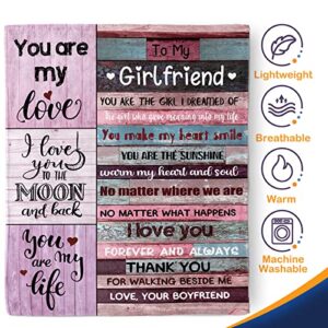 Aimego Gifts for Girlfriend, Anniversary Day Gift for Her, Girlfriend Birthday I Love You Romantic Gifts Ideas for Her, Girlfriend Gifts from Boyfriend on to Girlfriend Blanket for Bed Couch