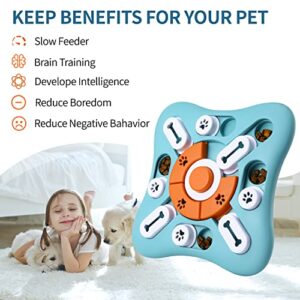 FOXMM Interactive Dog Treat Puzzle Toys for IQ Training & Mental Stimulating,Fun Slow Feeder,Large Medium Small Dogs Enrichment Toys with Squeak Design