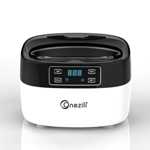 onezili ultrasonic jewelry cleaner, 650ml portable ultrasonic glasses cleaner machine with degas and 5 digital timer, for cleaning eyeglasses, jewelry, rings, silver and watches