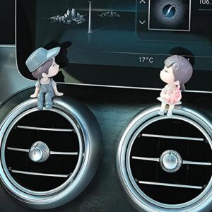 Car Interior Ornament - Cute Couple Car Decoration, Cartoon Couple Doll Couple Figurines, Mini Auto Interior Dashboard Accessories, for Women Girls Gifts