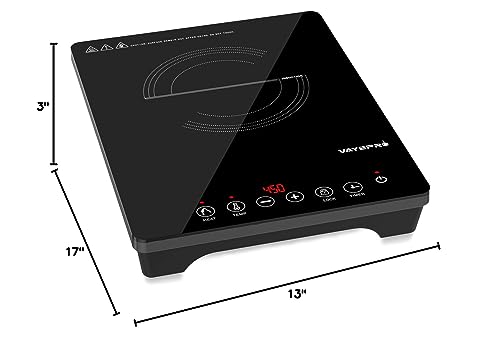 VAYEPRO vacuum sealer, 1800W Portable sealer, Portable Countertop Burner,Sensor Touch Hot Plate, Induction Stove,Kids Safety Lock and Timer function