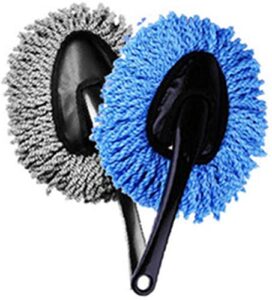 super soft microfiber car dash duster brush for car cleaning home kitchen computer cleaning brush dusting tool | blue and grey | pack of 2