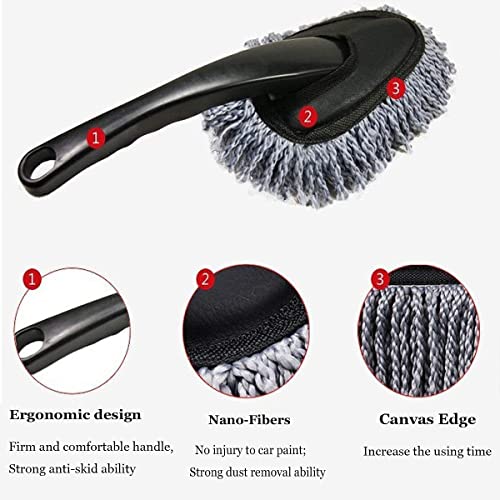 Super Soft Microfiber Car Dash Duster Brush for Car Cleaning Home Kitchen Computer Cleaning Brush Dusting Tool | Blue and Grey | Pack of 2