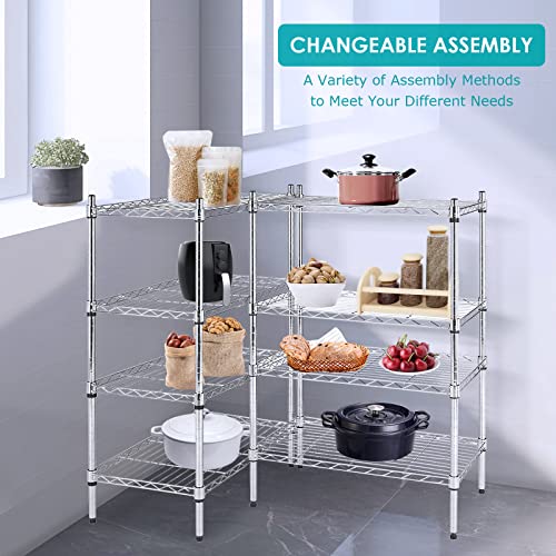 8 Tier Tall Wire Shelving Unit, Adjustable Wire Shelves with NSF Certified, Narrow Metal Storage Rack Shelf Unit for Kitchen, Laundry, Bathroom (13.8" D x 23.6" W x 71" H, Chrome)