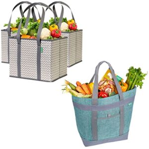 creative green life reusable grocery box bags and cooler bag