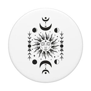 Witchy Sun Moon Celestial Crescent Bohemian Moon PopSockets Swappable PopGrip