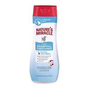 nature's miracle nature’s miracle puppy shampoo & conditioner, 16 oz, cotton breeze scent