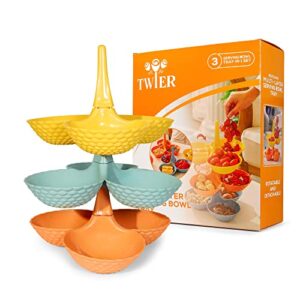 3 compartment serving dishes| 3pcs bowl set for entertaining |relish dish tray for fruits, chips, snack, dessert display